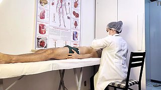 Patient Can't Hold It and Gets Rock-hard in Front of Nurse During Check-up