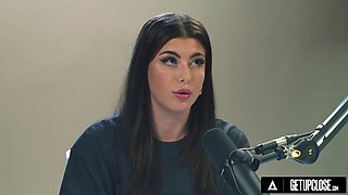 Brunette Alice Miller Stripteases Before Fingering Her Pussy to Explosive Orgasms in Close-Up Solo