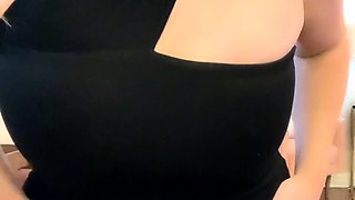 Busty brunette with big boobs rides cock