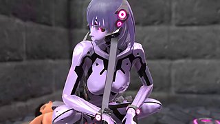 3d robot girl