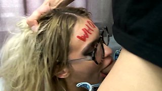 Sexy Blonde British Babe In Stockings Bounces Hard On Cock