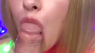 Amazing Blowjob with Cum in Mouth and Cum Play After Happy New Year's Party