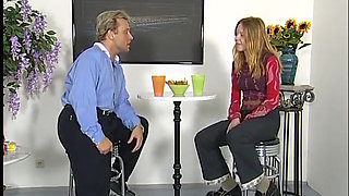 Teen blonde doing casting