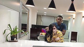 BBC Pounds BBW, While Her Hubby Cooks A Dinner For Them