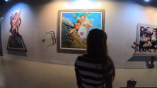 Art museum visit with big ass Thai GF got her horny for sex