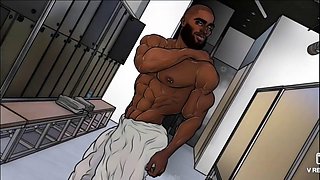 Hunks Massive Cock Swells at the Gym