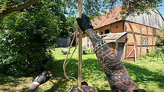 POV - Predicament - Endurance - Bound in Rough Predicament-suspended by Wrists-strapado 243