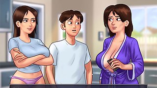 Naughty step-sister gets steamy in the principal's shower with her small boobs