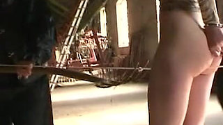 Dominating humiliating pussy bondage in the farm