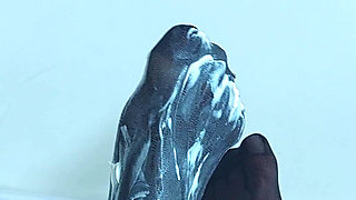 BLACK PANTYHOSE WITH LOTS OF COSMETICS