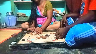 Village Bigg boobs aunty Bigg boobs aunty Carrom board is playing with man