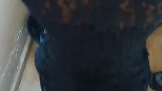 Black Slut Doggystyle and Blowjob White Man in Black Sexy Dress