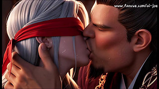 Cuckold Husband Watches Fat Bull Fuck His Blindfolded Red Concubine AI-generated
