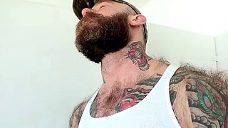 YOung jock gets dominated by muscle daddy in public restroom