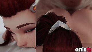 Brigitte Big Juicy Ass Prone Bone & Cowgirl Anal Fuck - Anal Plug Performance - Overwatch 3D Animation