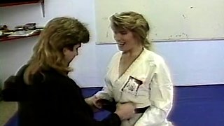 Karate babe sucks her teachers cock after training