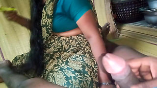 Indian Tamil Wife Jerks Her Husband Cock to Cool Him up