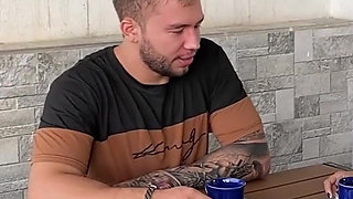 Redhead with Breast Piercing Gives Me Coffee, Big Ass, Pink Pussy and Blowjob - Andrea Castro & Brian Evansx