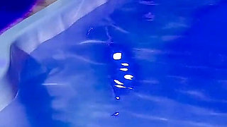 Caught in the Act! Two Brunettes Caught Masturbating in the Condo's Pool