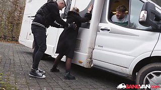 Michael Fly, Nick Ross And Jennifer Mendez - Bangvan - Big Titted Van Driver In Parking Lot Encounter With Well-hung Security Guard
