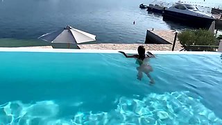 Gorgeous Monika Fox Swims Naked In Pool In Beautiful Place