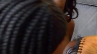 Ebony African Lesbian Cheat on Boyfriends with Amateur Threesome!