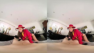 Busty April Olsen As Villain CARMEN SANDIEGO Handcuffs And