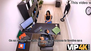 Vip4k. lady is tucked by the horny lender expecting for some discount