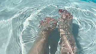 Solo Foot Play in Pool