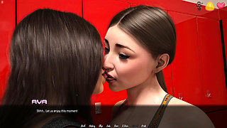 Ava and Gail Having Fun Gym Locker Room