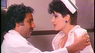 Retro Porn Legend Ron Jeremy Eats and Fingers a Horny Nurse's Hairy Pussy