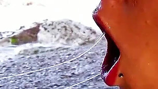 Horny Teen Fayna Ass Fucked by Step Dad on the Beach
