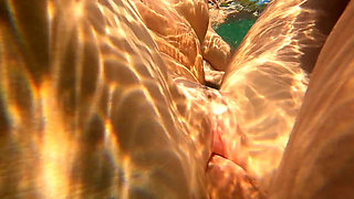 Risky Fucked Swim Girl Underwater Public Anal and Pussy Fuck on the Beach Jessijek