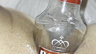 Extreme Anal Insertion with a Bottle Close up