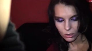 Brunette with big boobs begs for anal in sex euro video