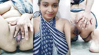 Desi Girl Asshole Show and Fingering Pussy for her Teacher