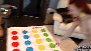 hot college girls play twister while nude