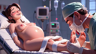Naughty Doctor Sucking Pregnant Patient Toes in Surgery