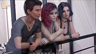 Ample redhead with big boobs in a three-dimensional adventure