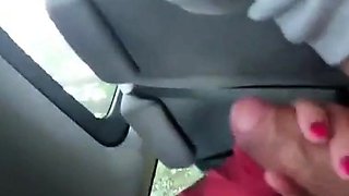 Asian MILF Gives a Handjob in a Car