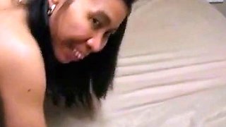 Amateur Thai in Stockings Blows and Rides a White Bull