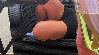 See Through Stepsisters Top When Pouring Water and Piss Over Her Body