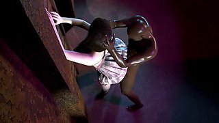 3D huge boobs Asian slut cheating with BBC