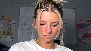 Blonde teen Sierras first erotic masturbation video