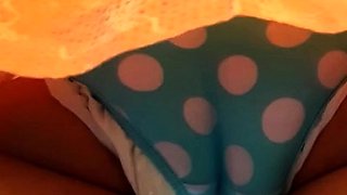 Erotic solo masturbation with teen brunette