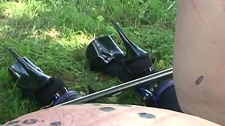 German BDSM - Two outdoor slave babes