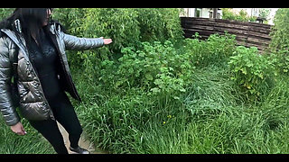 Gardener Deepthroat, Rough Facefucking and Double Cum on My Shiny Downjacket