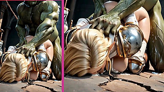 Blonde Elf Babe Gets a Pounding From the Orc King's Cock Part2. Waifu Hentai Animation.