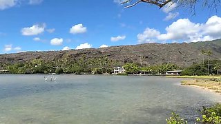 Mature British MILF gets naughty outdoors at Paiko Fishpond in East Oahu, Hawaii