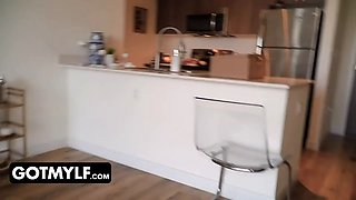 Mischievous stepson tricks his cool cougar stepmom to pray him to stick his sausage inwards her juicy twat